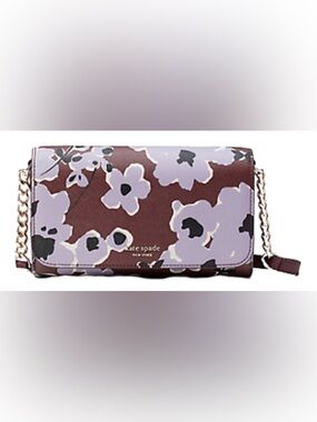 Kate Spade Cameron Small Flap Crossbody Wildflower Bouquet Purple Multi Purse